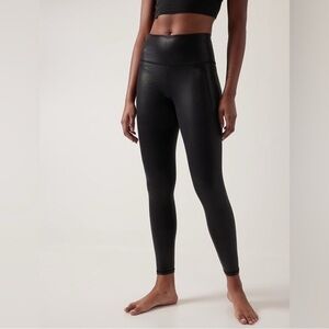 Athleta Black Salutation Stash Shine Tights Size M